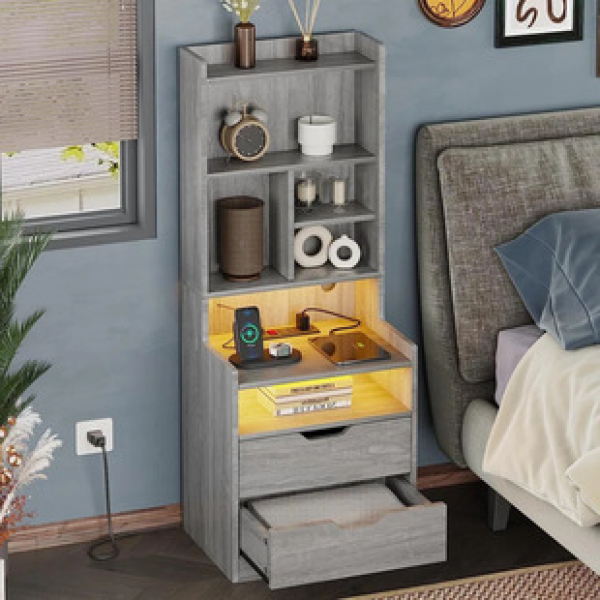 Simple bedside cabinet, minimalist modern bedroom storage cabinet, Nordic multifunctional storage cabinet, bedside table storage rack