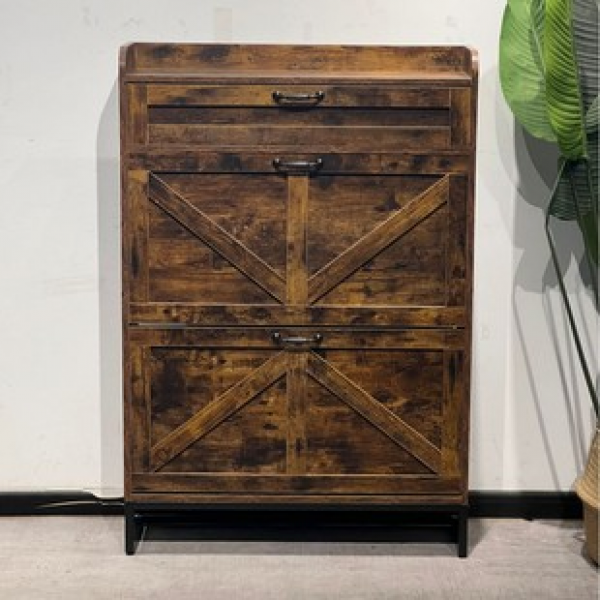 Cross border trendy shoe cabinet, panel furniture, European and American foreign trade entrance cabinet, flip cover drawer, large capacity source factory wholesale