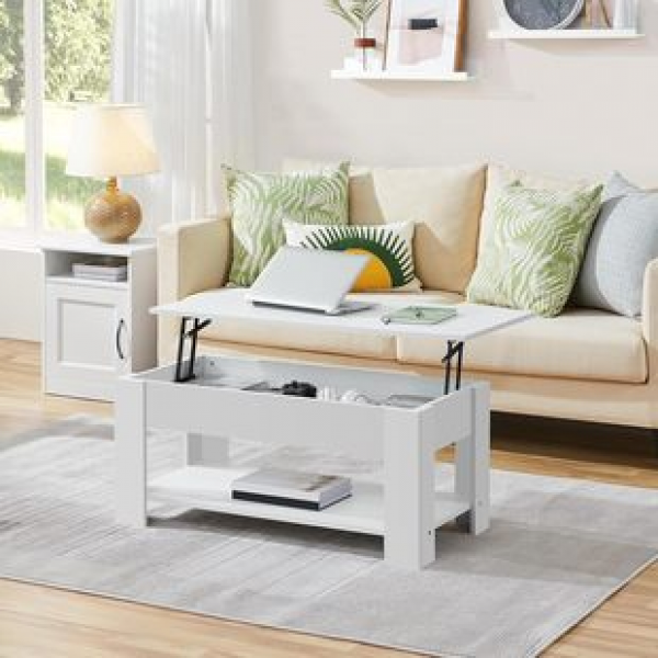 Cross border modern coffee table with multifunctional folding and storage space, coffee table, household lifting coffee table, simple design