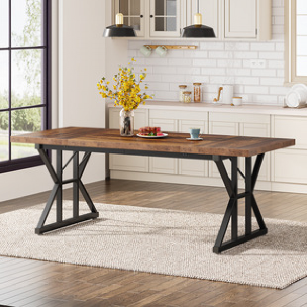 Cross border manufacturer direct sales modern minimalist dining table, small-sized household long bar table, solid wood irregular dining table, office desk