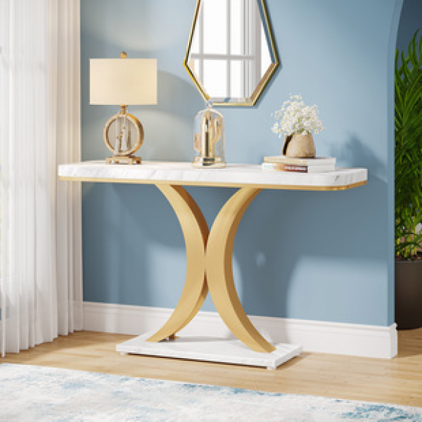 Light luxury entrance table, entrance cabinet, imitation rock board, narrow table, modern simplicity, hotel entrance, high-end design, solid wood table
