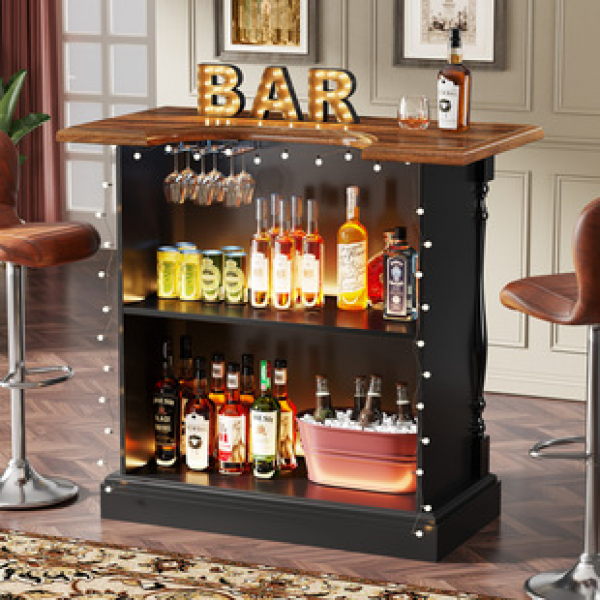Cross border manufacturer direct sales American style bar counter, industrial style bar, office desk, cash register, wine cabinet, integrated front reception desk