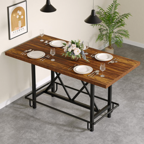 Cross border direct sales home bar counter table integrated wine cabinet industrial style narrow table milk tea shop bar high foot table commercial trend