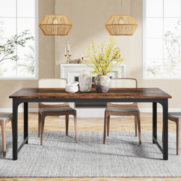 Cross border direct sales dining table rectangular wooden wind 1.8 meters staff 2-person office desk wind conference table storage rack trendy