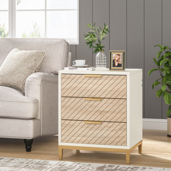 Cross border factory direct sales, light luxury, high-end feeling, new Chinese solid wood ins style bedroom, modern simple bedside table, popular item