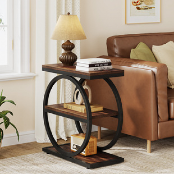 Cross border homestay hotel small round table, light luxury, high-end feeling, living room corner, small apartment, living room sofa, high-end feeling, side table