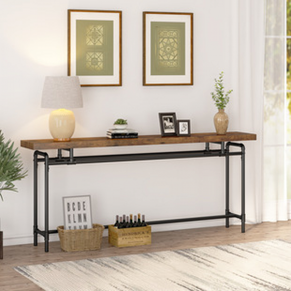 Cross border entrance table, light luxury, high-end feel, narrow American style rural industrial style hotel entrance door, high-end design desk