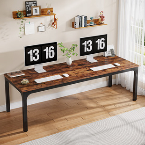Cross border direct sales conference table rectangular bar 2-meter computer desk integrated dining table for 24 employees, simple office desk