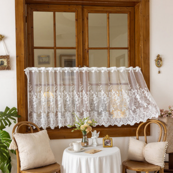 Cross border rural woven lace window curtains, coffee curtains, short curtains, half curtains, American door curtains, restaurant spot wholesale