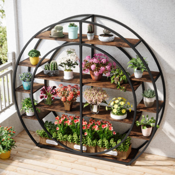 Multi layer climbing vine flowerpot for household use, indoor iron storage design, plant rack, stepped floor standing balcony, flower rack