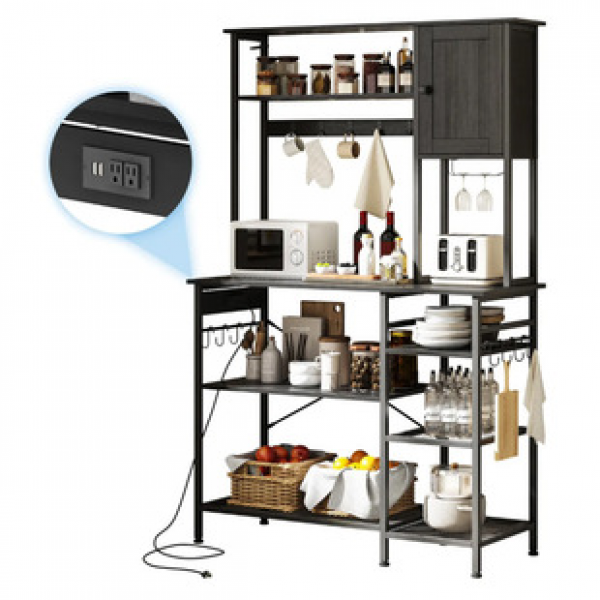 Kitchen storage rack, microwave oven, vegetable tableware, fruit basket, floor standing multi-layer mobile storage rack, household storage rack