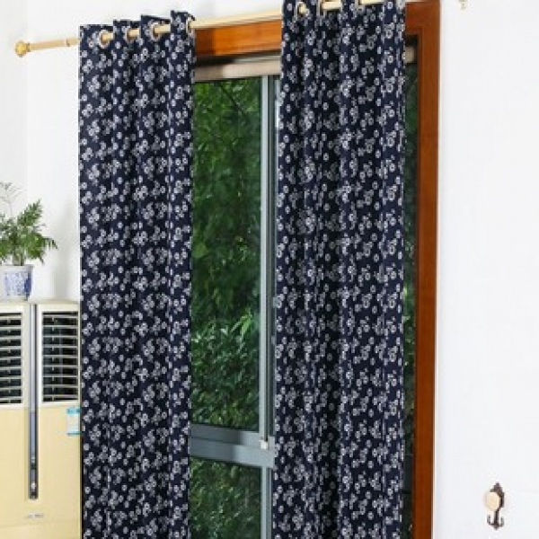 2025 New Clover Blue Flower Cloth Curtains