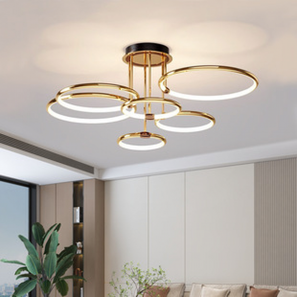 Postmodern light luxury living room dining room ceiling light designer's atmospheric and personalized creative bar counter bedroom circular light fixture