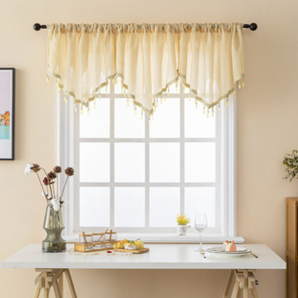 Cross border European and American foreign trade finished curtains, curtains, triangular men manufacturers wholesale door curtains, short curtains, window curtains, leaf fabrics