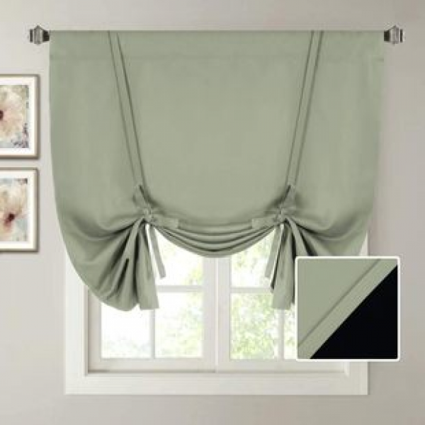 1PC new solid color blackout Roman curtain curtain, living room bedroom decoration curtain, personalized decoration through pole window screen window