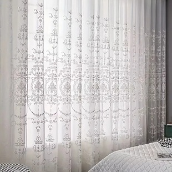 1PC New European Flower Curtains Living Room Bedroom Decoration Curtains Personalized Decoration Pole Windows Screen Windows