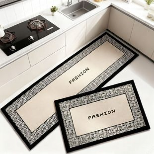Cross border kitchen long strip floor mat, household oil absorbing and water absorbing kitchen mat, dirt resistant and non slip carpet water absorbing mat, household floor mat