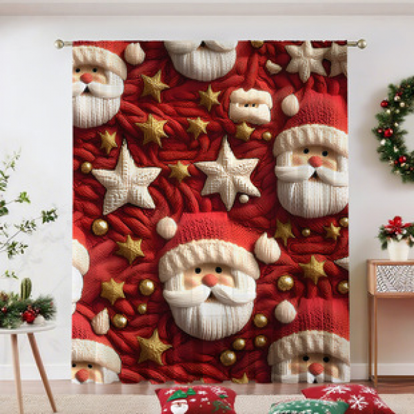 1pc new 20250911 Christmas series window screen 3D digital printing factory direct sales bedroom living room decoration wear