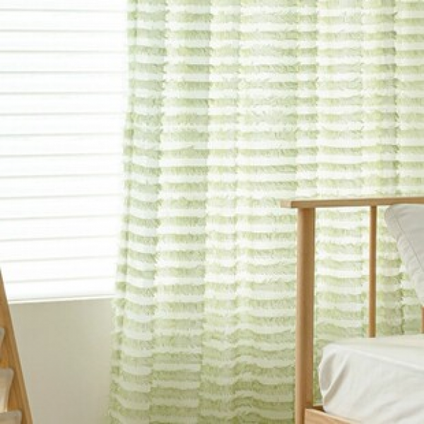 1pc new multi-color horizontal stripe hairy edge curtains for home shading living room bedroom office decoration curtains