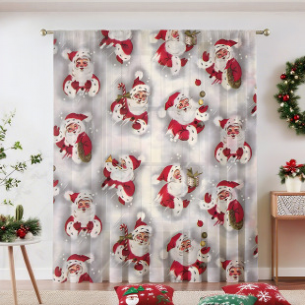 1pc New Christmas Series Window Screen 3D Digital Printing Manufacturer Direct Sales Bedroom Living Room Decoration Wear