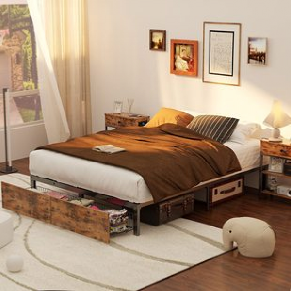 Manufacturer direct sales bed bottom drawer, American style bed bottom frame, extendable bed bottom drawer, metal storage rack, detachable, trendy