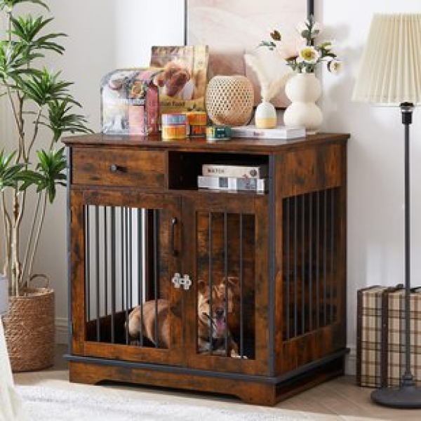 Customized Dog Cage Medium sized Dog Indoor Dog Villa Toilet Household Wooden Dog Cage Small Dog House Steel Wood Square Tube