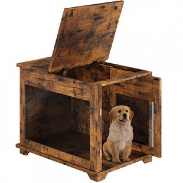 Customized retro dog cage with drawer style cross-border e-commerce new iron wood combination living room bedroom pet cabinet for home use
