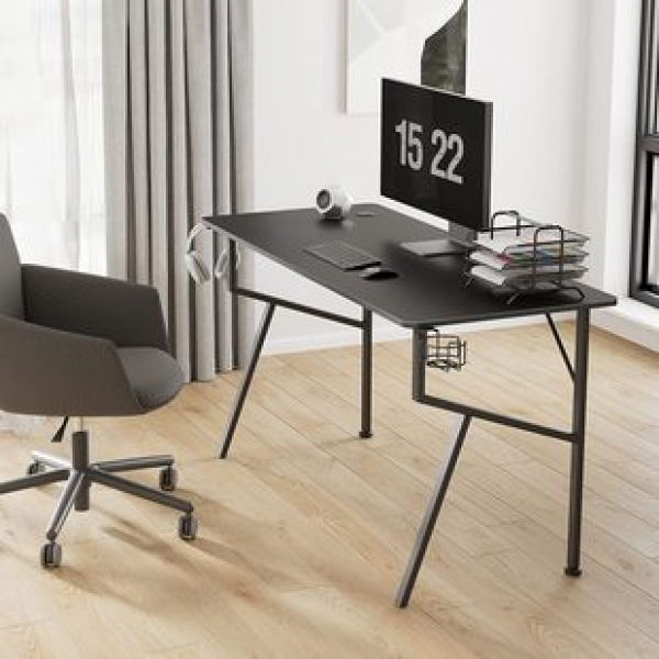 E-sports desk, internet cafe, gaming desk, desktop computer desk, K-shaped home office, personal computer desk, steel and wood structure