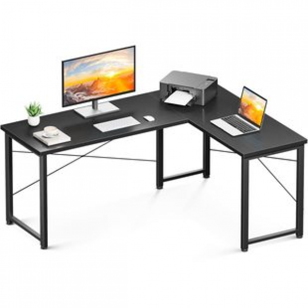Customized hot selling home office desk with monitor stand, power socket, left and right interchangeable corner computer desk