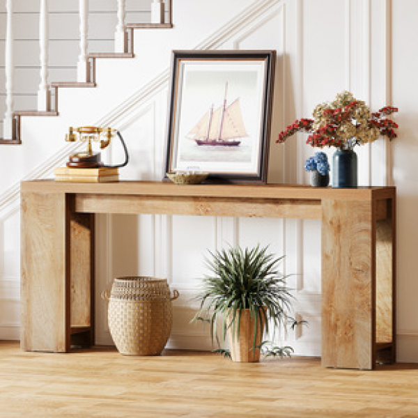 Cross border direct sales entrance table American retro wooden style corridor bar table living room entrance non solid wood table console trend