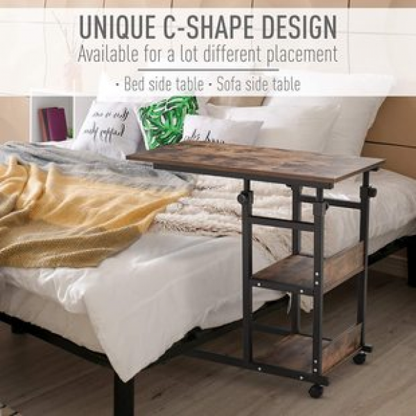 Horizontal movable bed desk, multifunctional bedside lifting desk, simple floor standing bedside desk, bedside study desk