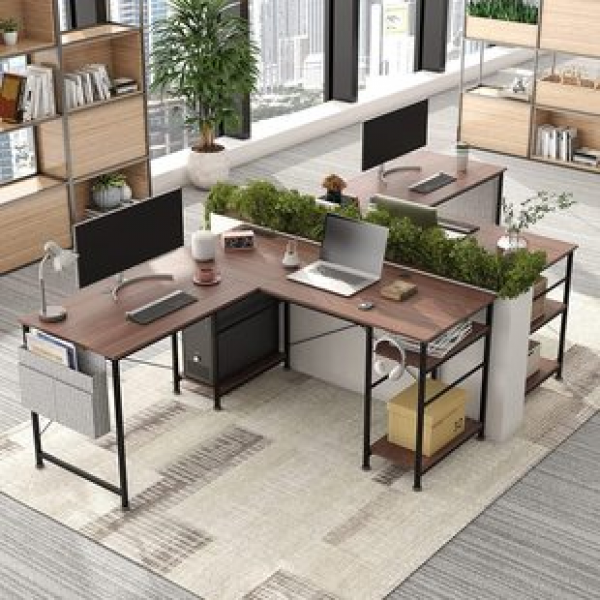 Home Double Writing Study Desk Modern Simple Bedroom Desk Foreign Trade Simple Computer Desk Desktop Desk Office Desk