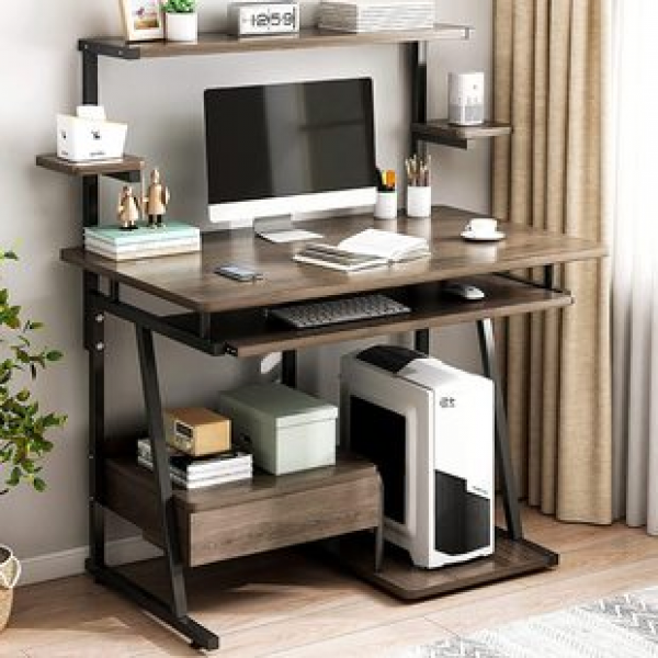 Customized minimalist modern office computer desk, student study desk, drawer style combination, easy to assemble, produced by a manufacturer for supply