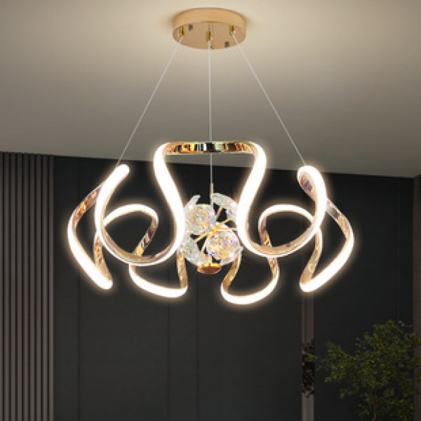 Hot selling aluminum restaurant pendant lights, crystal pendant lights, dining tables, bar counters, dining rooms, personalized dining pendant lights, circular lighting fixtures