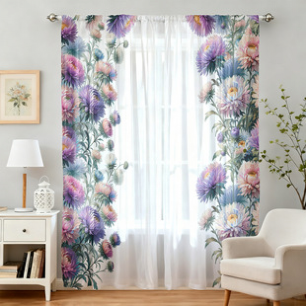 1pc new 2025 four season window screen 3D digital printing manufacturer direct sales bedroom living room decoration pole through window