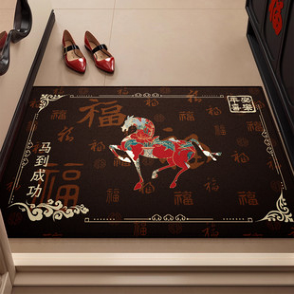 2026 Year of the Horse Entrance Door Mat New Year Red Entrance Door Mat Home Non slip Mat Foot Mat Carpet