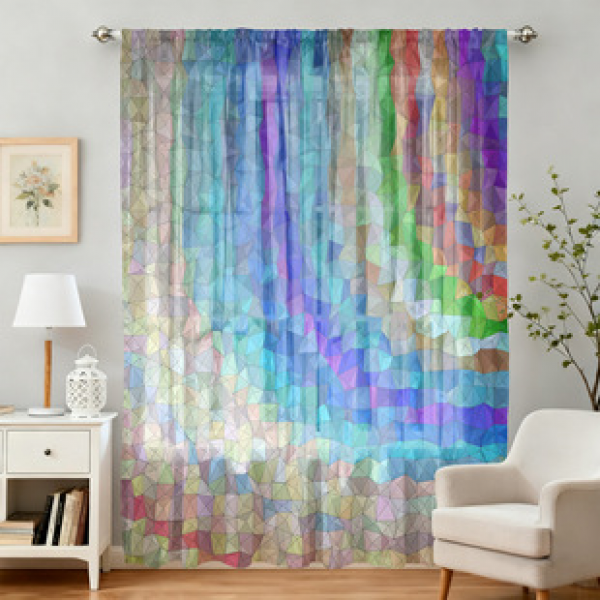 1pc new 2025 four season window screen 3D digital printing manufacturer direct sales bedroom living room decoration pole through window