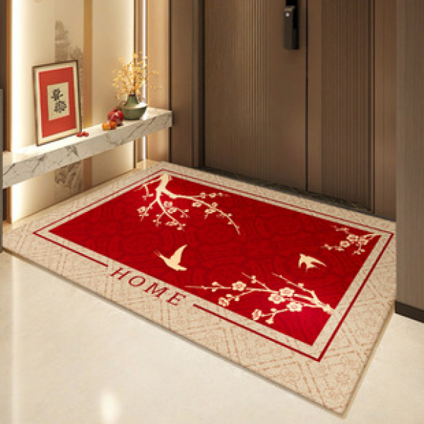 Entry and exit safety mats, entrance door mats, red new Chinese style entrance mats, foyer carpets, household dirt resistant floor mats