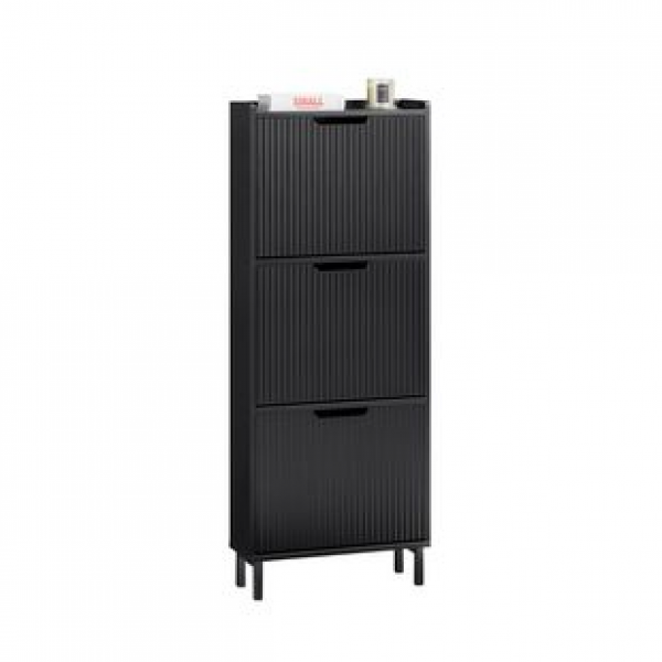 Cross border direct sales shoe cabinet Italian minimalist flip bucket solid wood household door small unit space saving extremely narrow entrance cabinet