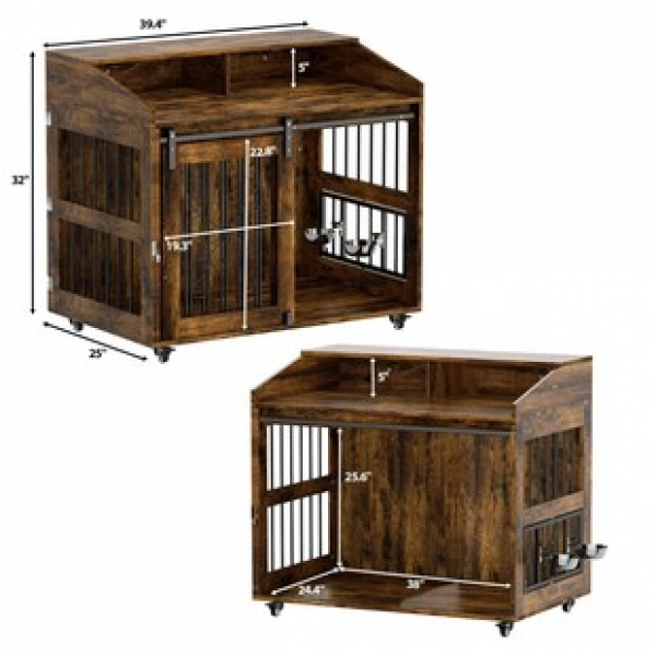 Cross border manufacturer direct sales of dog cage edge integrated pet furniture, storage cabinets, small and medium-sized dog cages, trendy