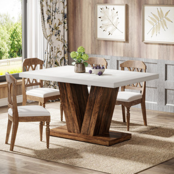 Nordic solid wood creative dining table, living room home large board table, minimalist middle island table, square table design trend