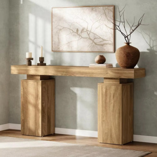 Middle aged solid wood aisle, entrance table, long table, modern minimalist sofa, back table, long table, supply table, leaning against the wall, a few tables