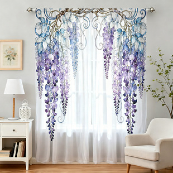 1pc new 2025 four season window screen 3D digital printing manufacturer direct sales bedroom living room decoration pole through window