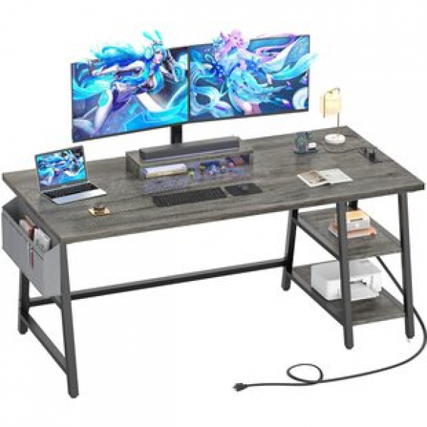 Cross border minimalist home gaming competition desk desktop computer desk writing desk office desk with socket USB gaming desk