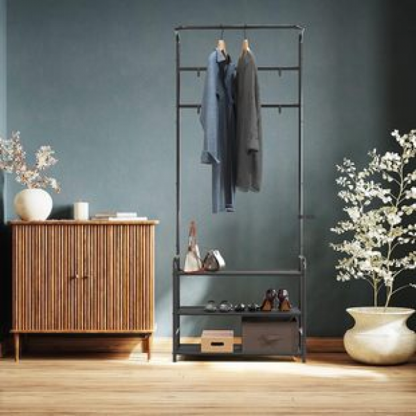 Hanging clothes rack, floor to ceiling, bedroom, coat rack, dormitory, small and simple drying rack, indoor temporary clothes storage rack