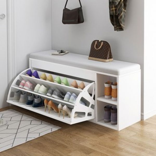 Cross border direct sales are suitable for living room corridors, simple shoe cabinets, multi-layer flip bucket shoe cabinets with seat cushions and shoe racks, saving space