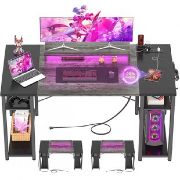 Cross border direct sales of simple computer desks wholesale desktop home student desks with lights and bedrooms modern office desks