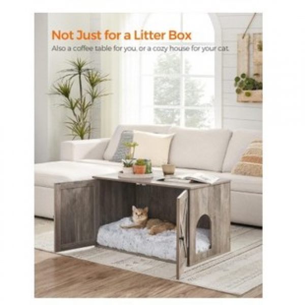 Half style cat toilet, odor proof, cat climbing frame, indoor wooden cabinet, cat nest, cat food storage rack, pet, coffee table, furniture, cat litter box