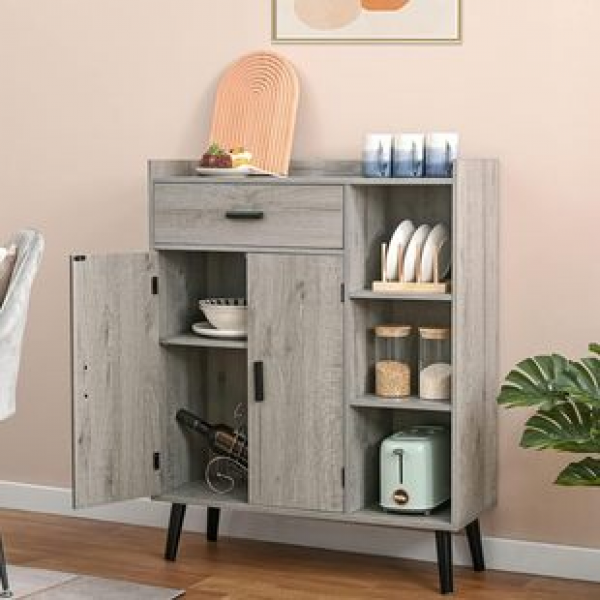 Modern minimalist drawer cabinet hinge door factory with wooden leg bookshelf, bedroom storage side cabinet, bed end storage cabinet
