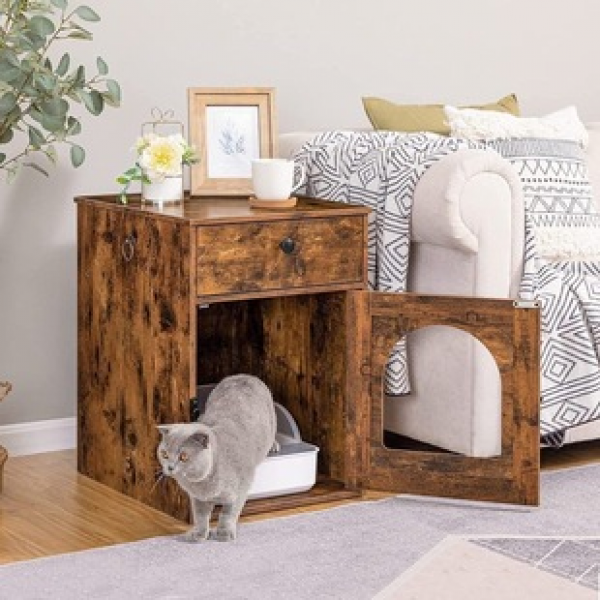 Amazon hot selling bedroom bedside table, pet cabinet with storage cabinet, living room sofa side table with cat cabinet, cross-border direct sales